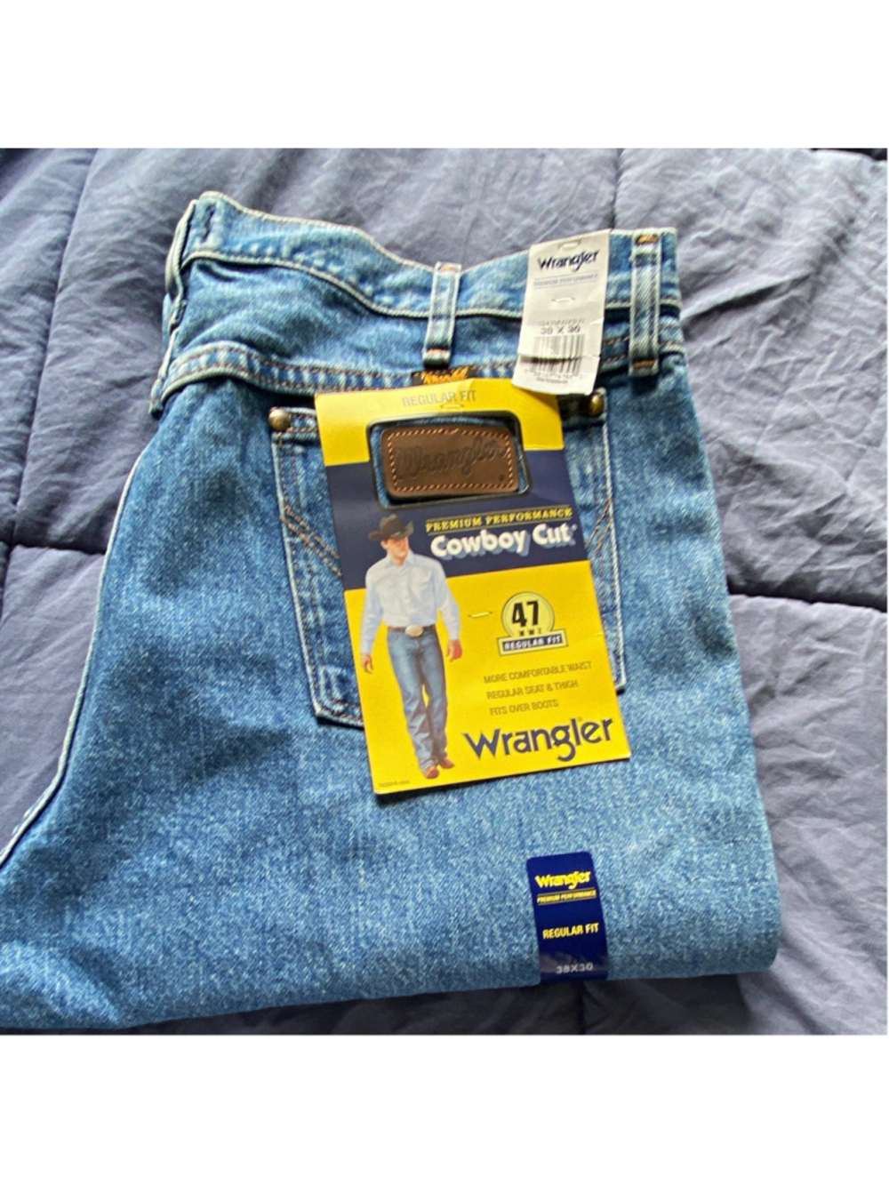 New Wrangler 47MWZ Premier Performance Cowboy Cut Reg Fit Jeans Size 38x30￼